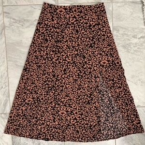 Leopard Print A-Line Skirt